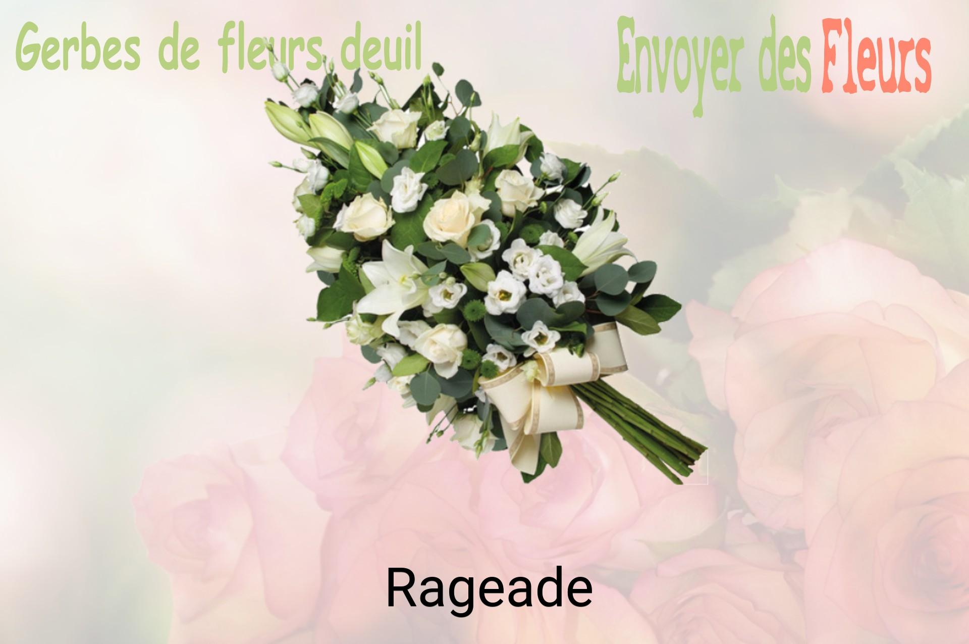 Gerbe de fleurs de deuil livrée à Rageade